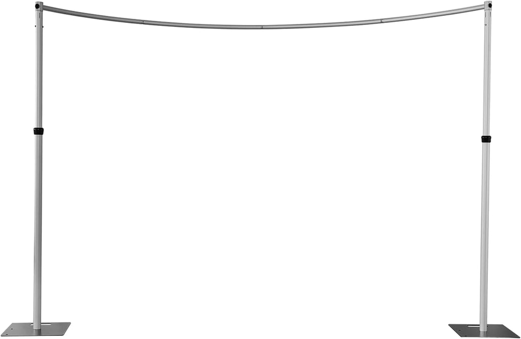 Pipe and Drape Curved Backdrop Stand, 6-10' Tall x 10' Wide Adjustable Curved Backdrop Kit for Event， Party, Trade