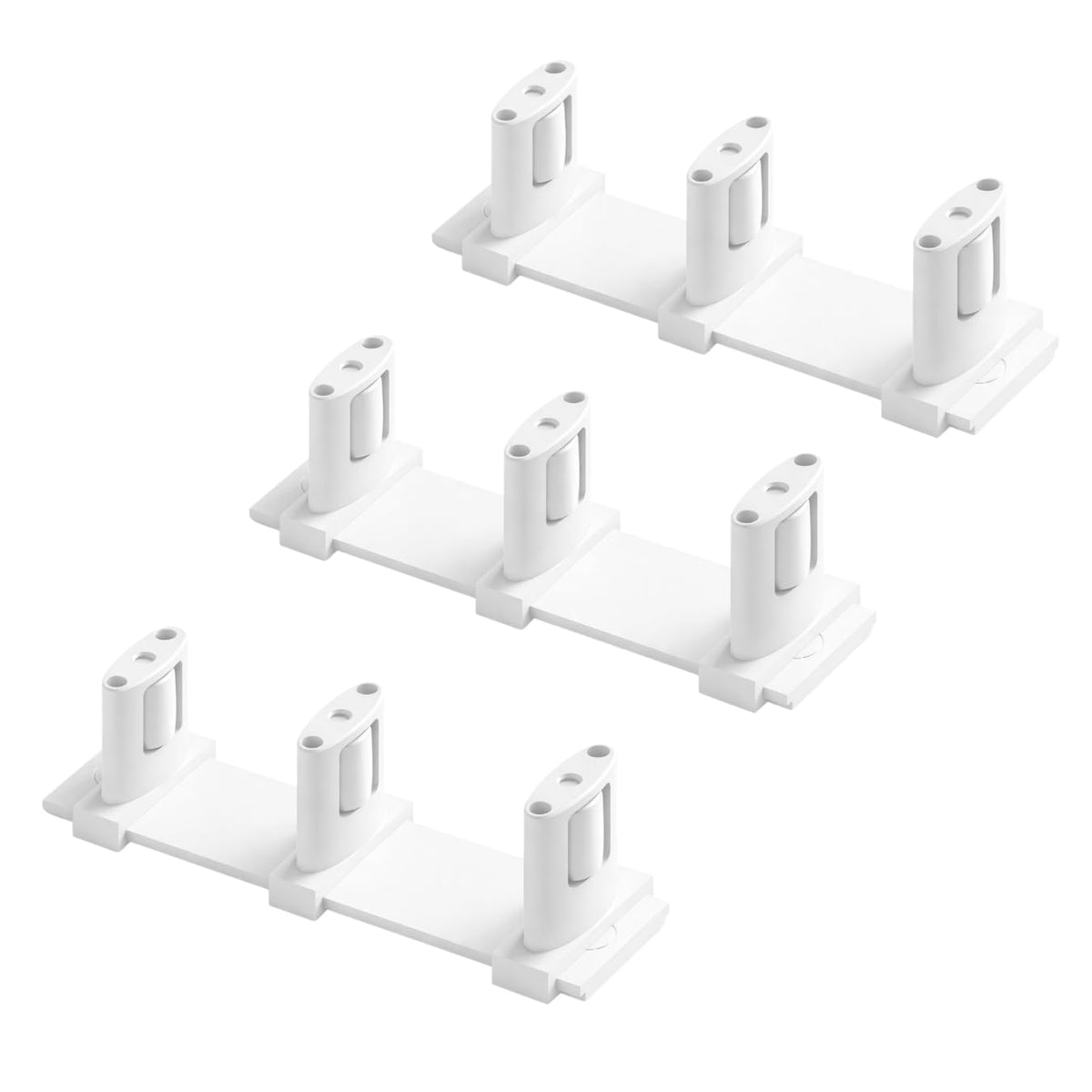 3-Pack Sliding Closet Door Floor Roller Guide - Adjustable Width 3-Roller Design - Easy Install! (White) | Grovers Home Solutions