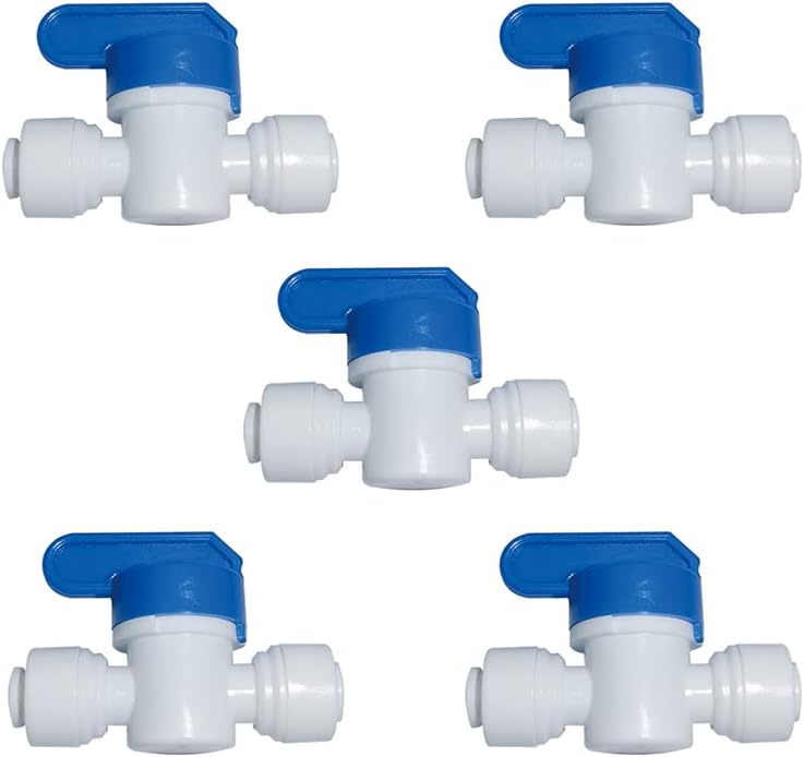 Malida 1/4 Inch O.D. Quick Connect Ball Valve, Pack of 5