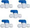 Malida 1/4 Inch O.D. Quick Connect Ball Valve, Pack of 5