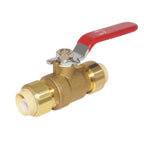 Hooshing 2 Pack 1/2 Inch Push-Fit Full Port Ball Valve, Red Handle