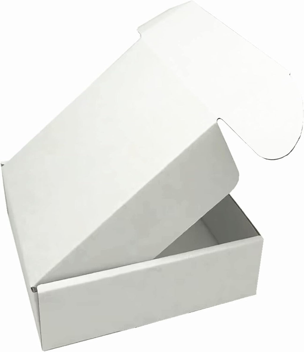 Small Shipping Boxes 8x5.55x1.57 Inch, White Cardboard Box Mailers 50 Pack