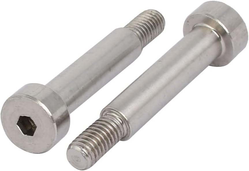 uxcell 10pcs 304 Stainless Steel Hex Socket Shoulder Bolt 6mm Shoulder Dia 25mm Shoulder Length M5 Thread