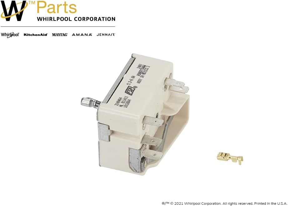 Whirlpool WP3149404 Genuine OEM Electric Range Surface Burner Control Switch Replacement Part - Replaces W10295576, 311856, 311857, and more