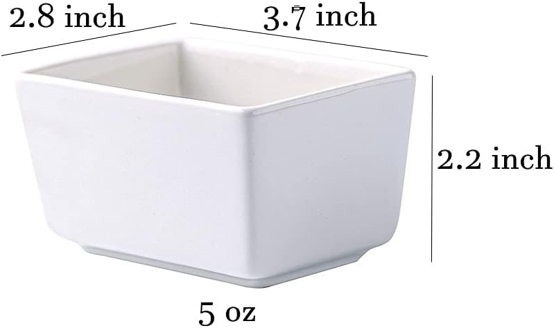 2pcs Pure White Porcelain Sugar Packet Holder Tea Bag Bowl, 5 Oz