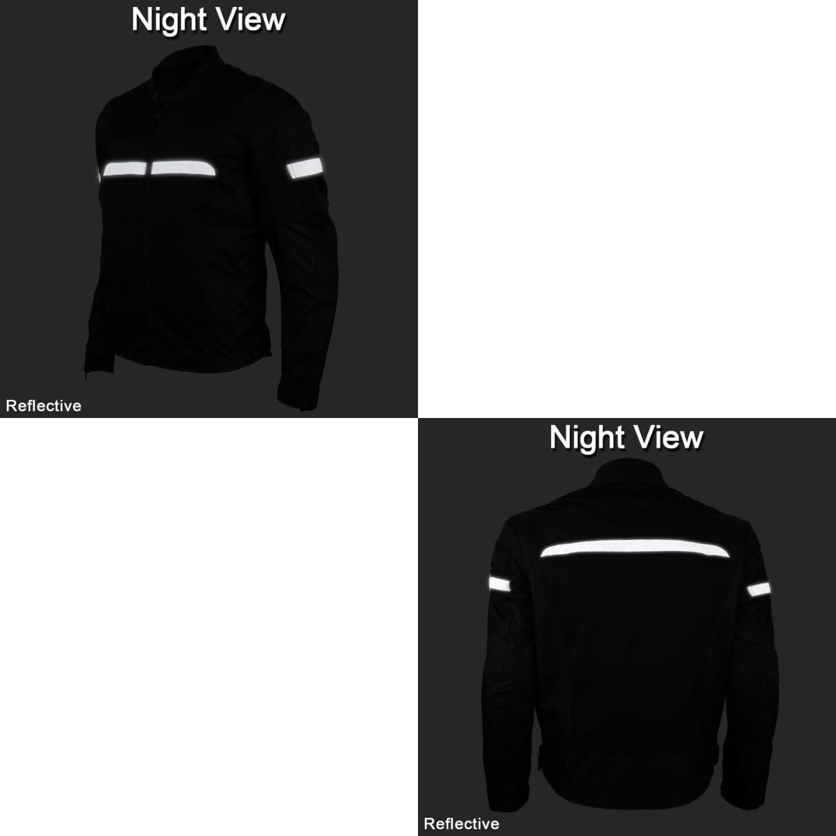 Mens Advanced All-Season Reflective Mesh & Textile Motorcycle Jacket w/CE Armor & Removable Liner