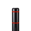 BollardGard 7" x 52" Bollard Cover Black - Innoplast (Black red Tape)