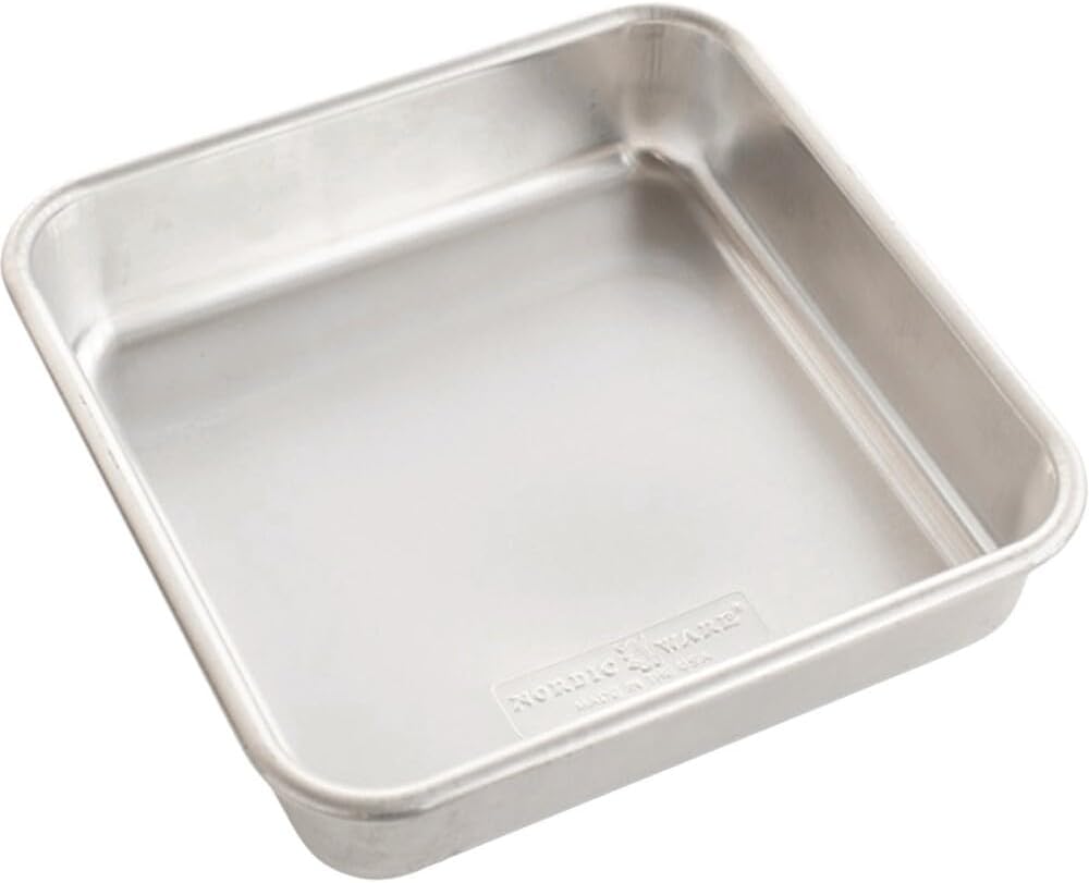 47500 Nordic Ware Naturals Aluminum Commercial 8" x 8" Square Cake Pan, 8 by 8 inches, Silver