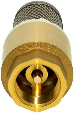 VARMHUS Brass Foot Valve with Filter, Check Valve for Water Pump, NPT Thread, Prevents Backflow (1/2inch)