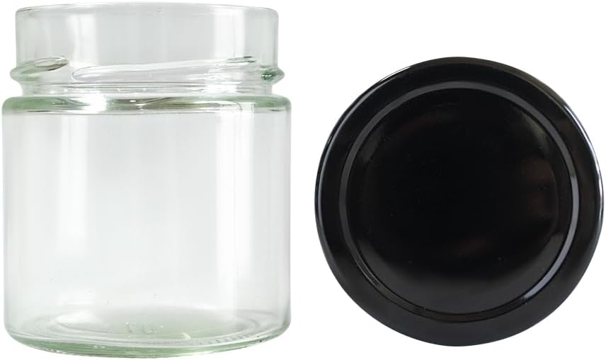 8oz Extra Deep Lug Glass Jar with Silver Lids, pack of 12, Honey, Peanut Butter, Pasta Sauce, Hot Sauce, Candy, Sugar