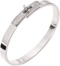 18K Gold Plated Turn Lock Bracelet with Cubic Zirconia，Classical Fashion Stainless Steel Bangle Bracelet for Men and
