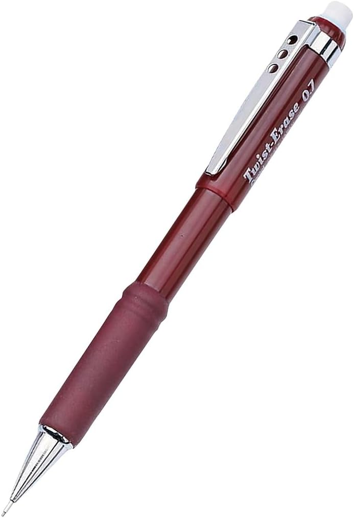 Twist-Erase III Mechanical Pencil, (0.7mm), Assorted Barrel Colors with 2 Eraser Refills, Pack of 2 (QE517BP2)