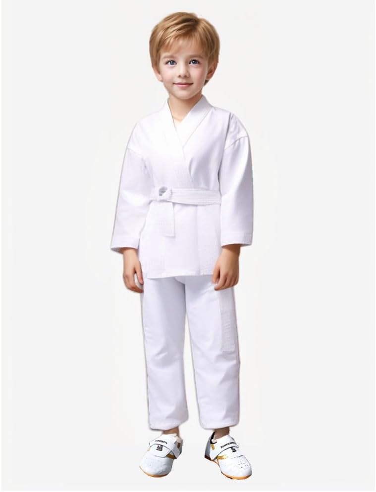 Karate Gi for Kids Students Martial Arts Training Uniform with Belt for Judo and Karate Taekwondo Jiu Jitsu