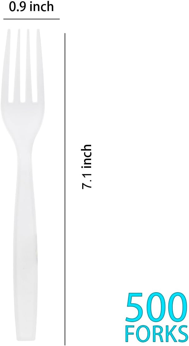500 Count Heavy Weight White Plastic Forks
