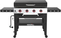 Daytona 4-Burner Gas Griddle, Flat Top Grill with Side Tables
