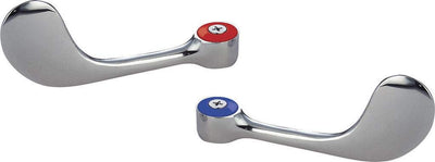 BK Resource Evolution Series Stainless Steel Wrist Blade Faucet Handle Kit, Heavy Duty Designed for Commercial Kitchens, Includes (1) Hot and (1) Cold Handle, Chrome Plated