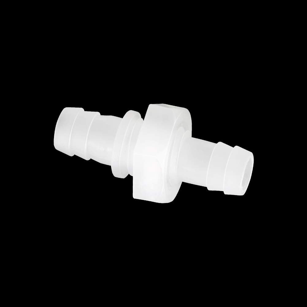 Feelers 1/2" Hose Barb Thru-Bulk Bulkhead Fitting Hex Barbed Fitting Plastic Adapter Union Mender Splicer with Gasket for Water/Fuel/Air (Pack of 4)