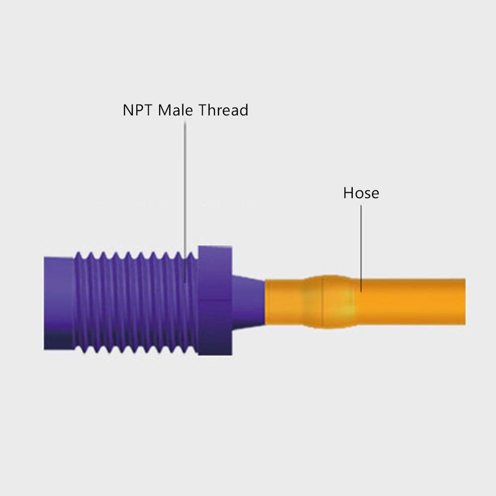 Plastic Hose Barb Fitting 1/4" Barb X 3/8 NPT Male Thread 5 Pack