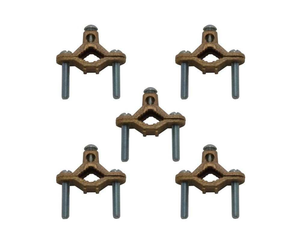 COREX 1/2" to 1" Bronze Water Pipe Ground Clamp - 5 Pack