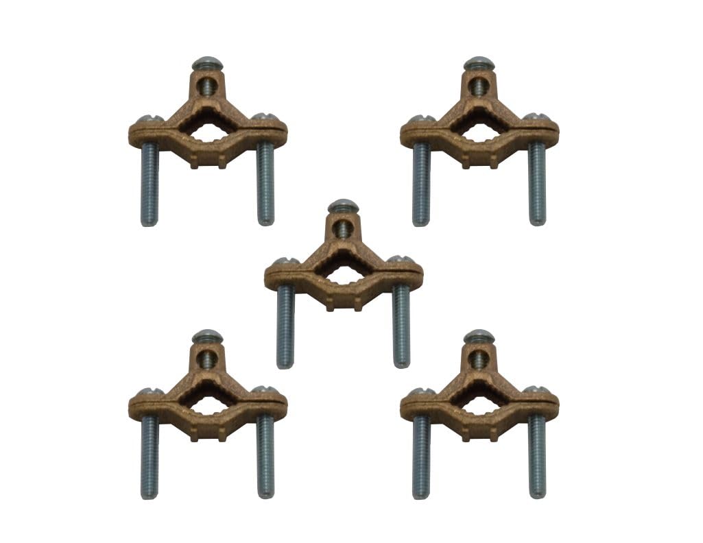 COREX 1/2" to 1" Bronze Water Pipe Ground Clamp - 5 Pack