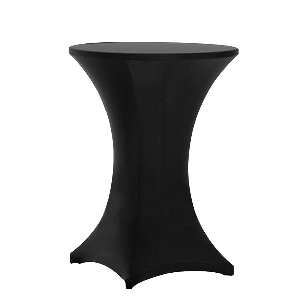 Cocktail Table Covers Black, High Top Table Cloths 2 Pack 32x43 Inch