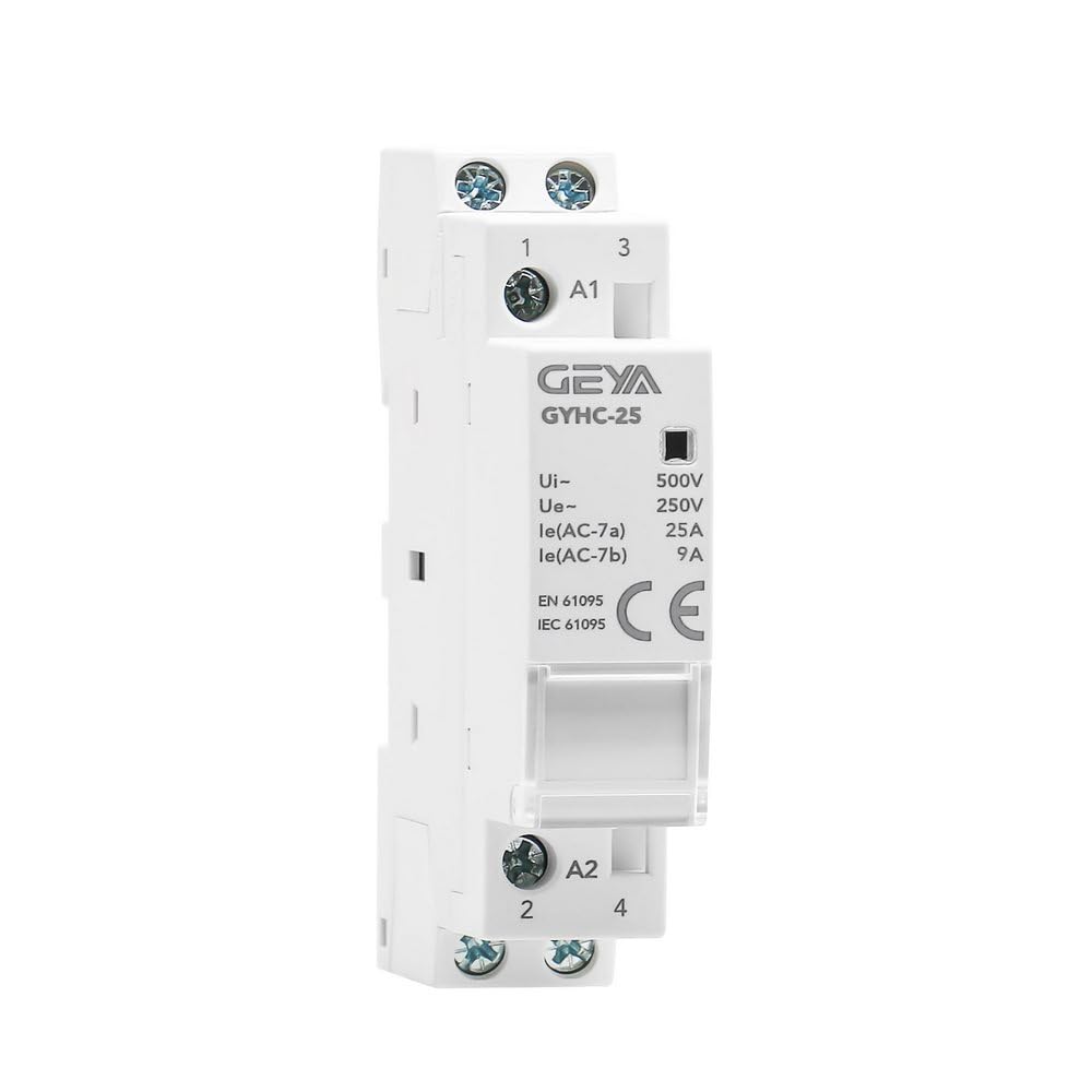 GEYA Automatic Modular Contactor Household Circuit Control Din Rail Mount 2Pole 25A 2NO AC48V