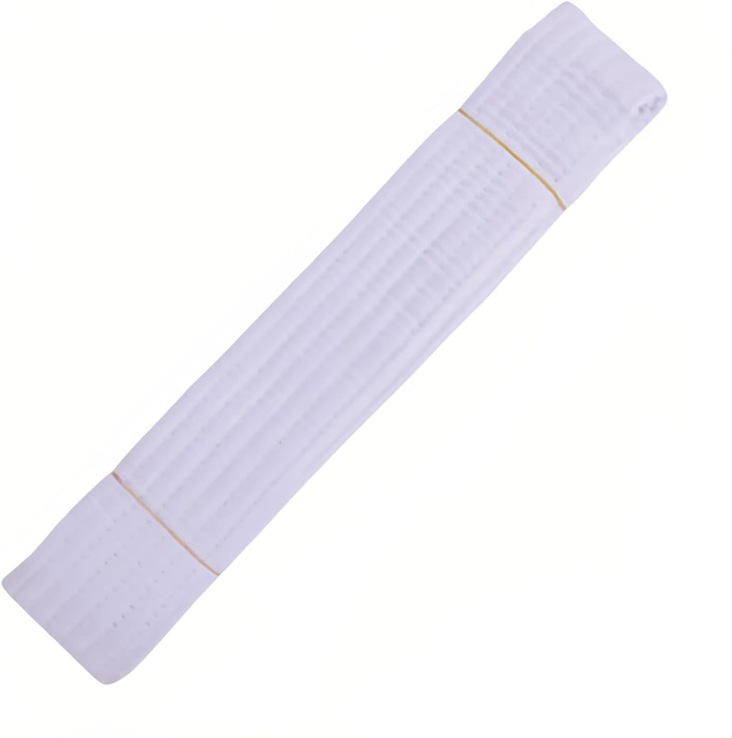 Premium 220cm/87 White Martial Arts Belt for Taekwondo Karate Judo - Double-Layered Cotton Core