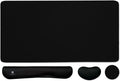 4-in-1 Large Gaming Mouse Pad, Keyboard Wrist Rest Pad & Wrist Support Mousepad Set, Extended Desk Pad Waterproof