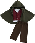 Infant Toddler Baby Boys Halloween Costume Medieval Ring Bearer Long Sleeve Shirt Vest Cloak and Pants 4pcs Outfit Set