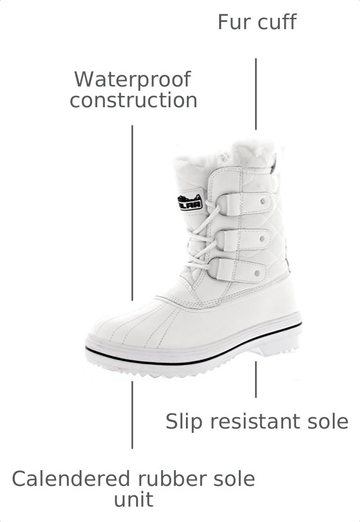 Womens Snow Boot Quilted Short Winter Snow Rain Warm Waterproof Boots