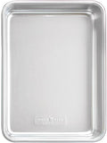 Natural Aluminum Commercial Rectangular Cake Pan, Exterior dimensions 12.9 x 9.5 x 2.5 inches and interior dimensions