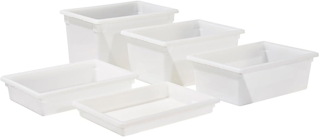 18" x 26" White Plastic Food Storage Box/Tote for Restaurant