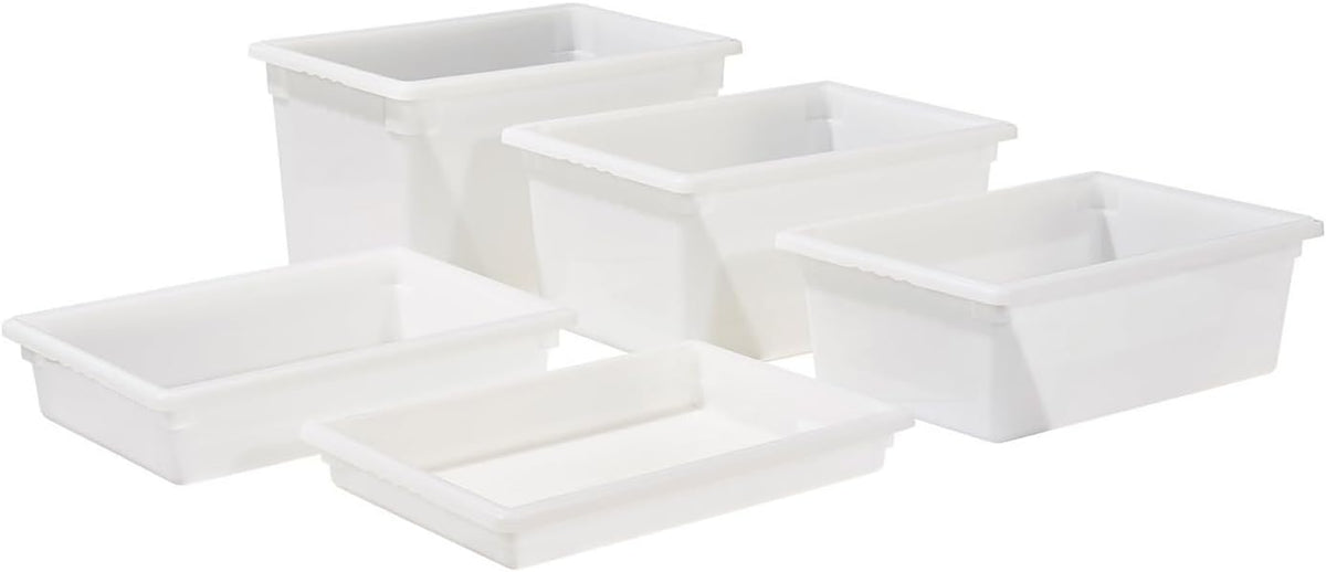 18" x 26" White Plastic Food Storage Box/Tote for Restaurant