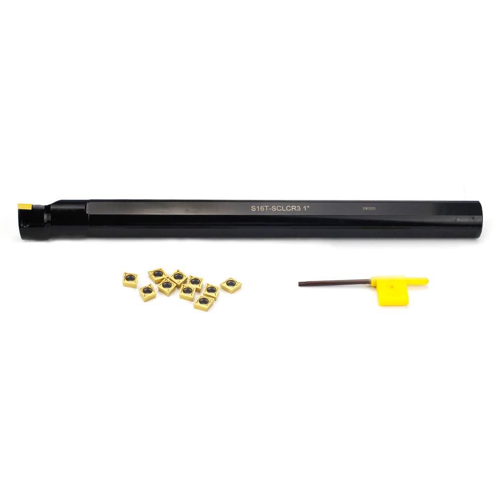 OSCARBIDE 1"x12" Indexable Boring Bar S16T-SCLCR3 Right-Hand 10 Inserts