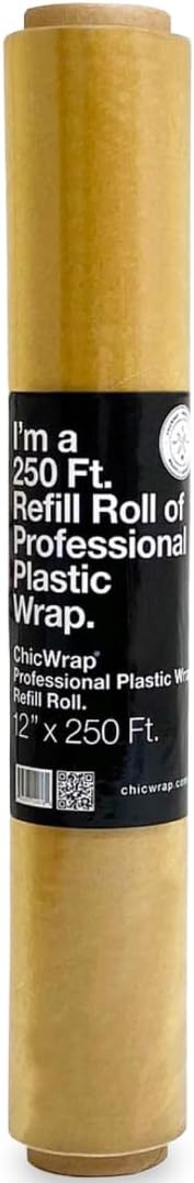 Professional Grade Plastic Wrap - 1x Large 12" x 250' Refill Roll
