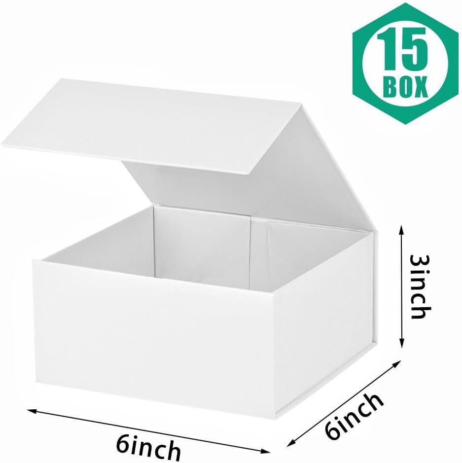 Magnetic Gift Box 15 Pack White Small Gift Box with Lids Closure in Bulk, Luxury Cardboard Gift Boxes for