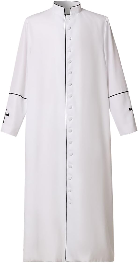 Men's Clergy Cassock Church Minister Robe Vestment for Pastor