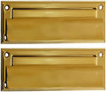 Solid Brass Mail Slot With Interior Frame and Back Plate, 8-7/8''X2-7/8", Polished Brass, 1 Pack, Made in Taiwan