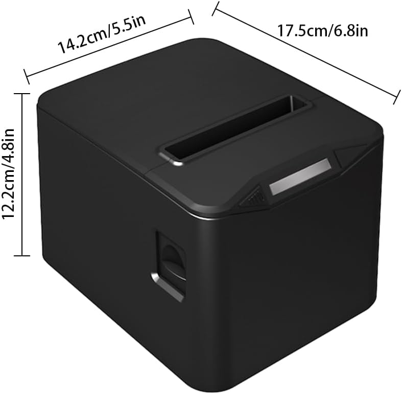 Thermal Receipt Printer 80mm Desktop Direct Thermal Printing USB+LAN Connection High Speed with Auto Cutter Large