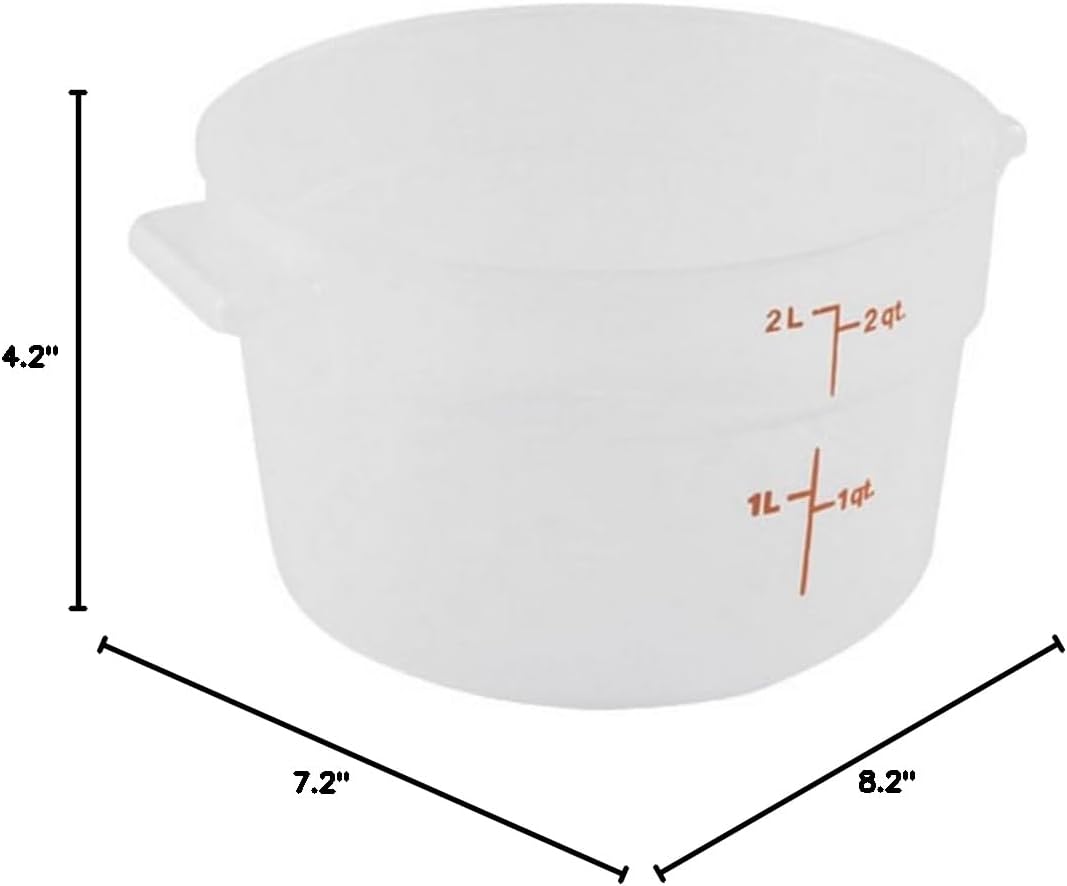 (RFS2PP190 2 Qt. Round Polypropylene Food Storage Container - Camwear