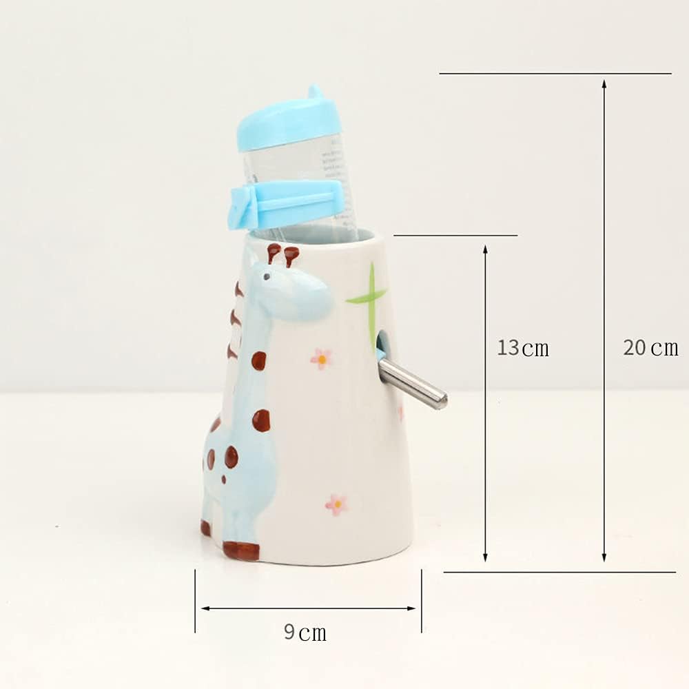Hamster Water Bottle Small Animal Standing Water Dispenser Ceramic Base Cage Hanging Water Feeding Bottles Auto