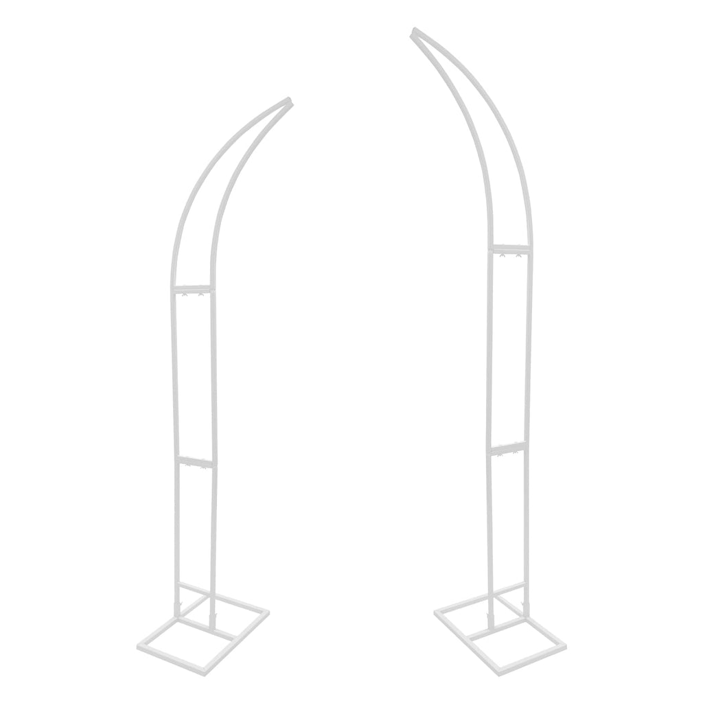 2 PCS Half Moon Metal Arch Stand, Wedding Arch Backdrop Stand with Rectangular Base, Gold Curved Top Wedding Arch for
