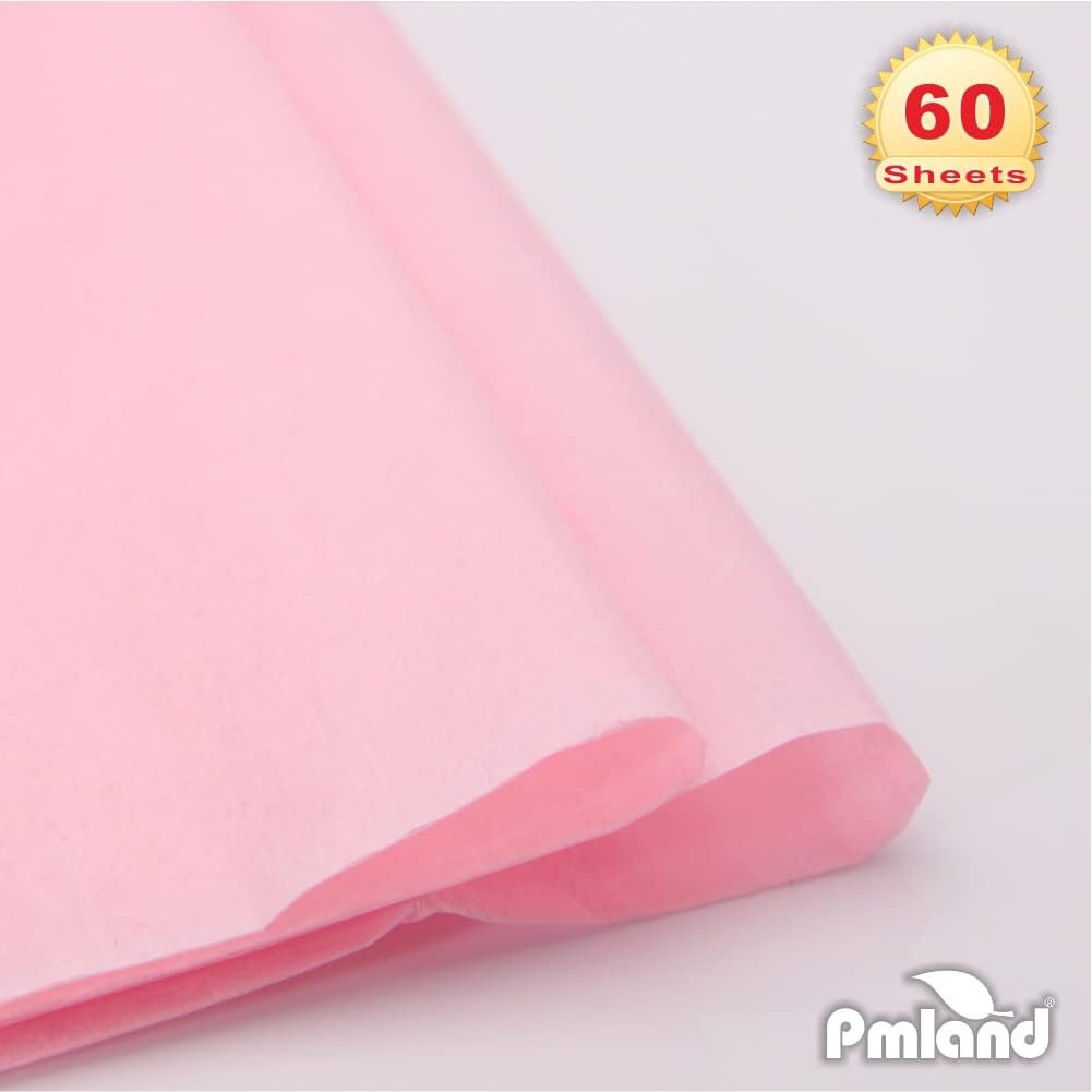 60 Sheets Bulk Tissue Paper 20x26in Pink Gift Wrap
