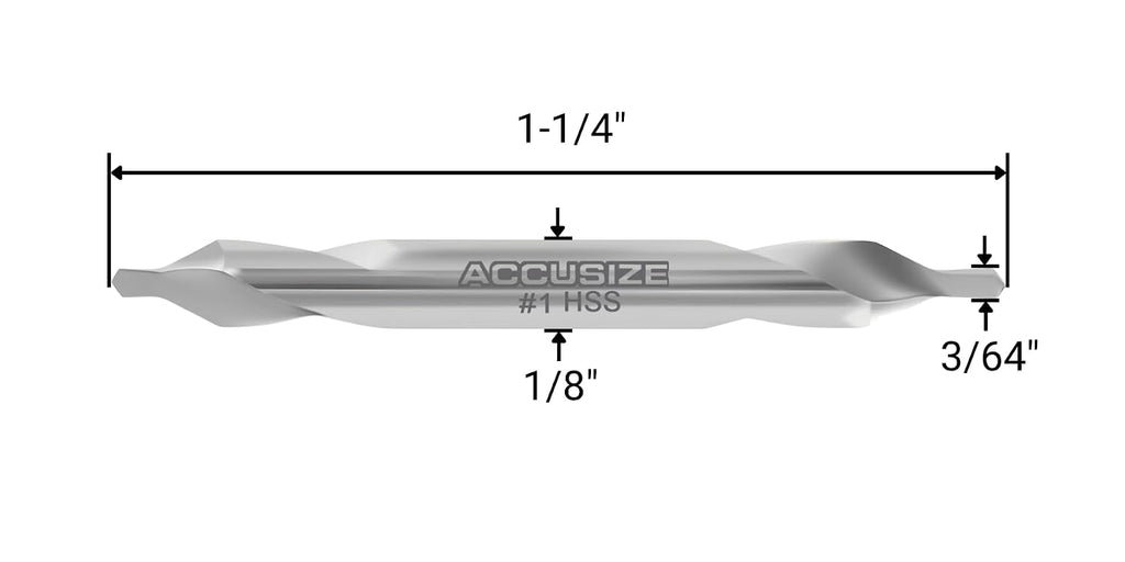 Accusize #1 HSS Center Drill, 0530-0100x10