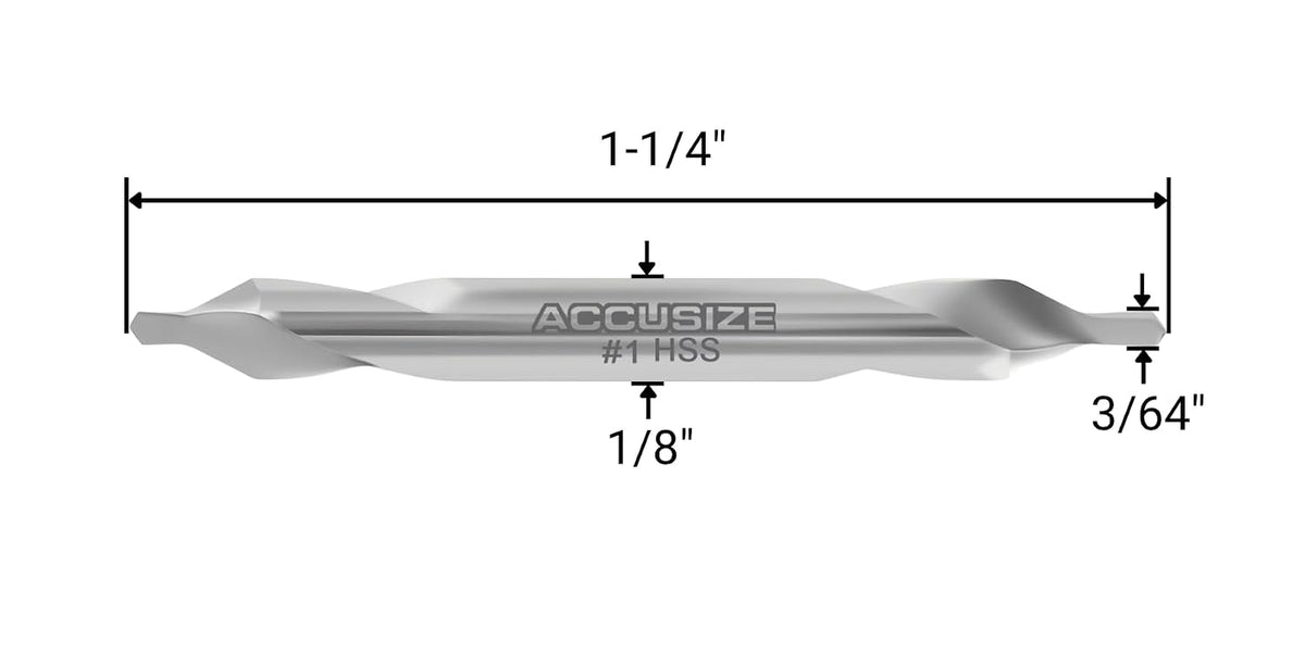 Accusize #1 HSS Center Drill, 0530-0100x10