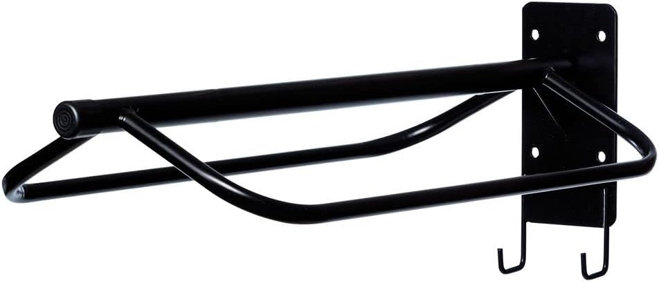 Saddle Rack with Tack Hooks | Color Black | Space-Saving Design | Fits English and Western Saddles | Durable and
