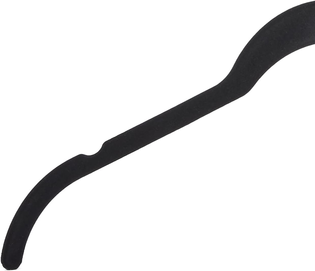 Space-Saving Slim Velvet Non-Slip Clothes Hangers for Closet Organization, Sturdy with Shoulder Notches, Black, 50-Pack