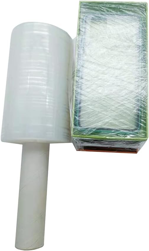 Stretch Wrap Clear Plastic Wrap Roll 6 inch X 1000Ft 80 Guage Industrial Mini Stretch Wrap Film with Handle for