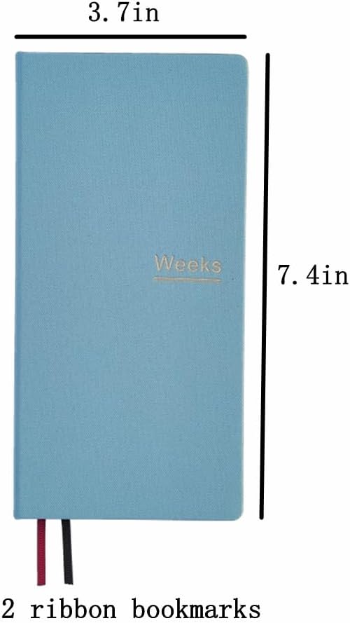 Undated Weekly Planner Notebook Pocket Organizer Appointment Book Journal Notebook A6 Week Plan Notepad (Sky blue