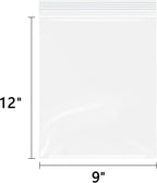 9" x 12"(1000 Count) Clear Plastic Reclosable Zip Bags